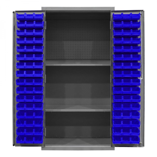 DURHAM MFG 3501-DLP-PB-96-2S-5295 Pegboard Cabinet, 2 Shelves, 96 Bins