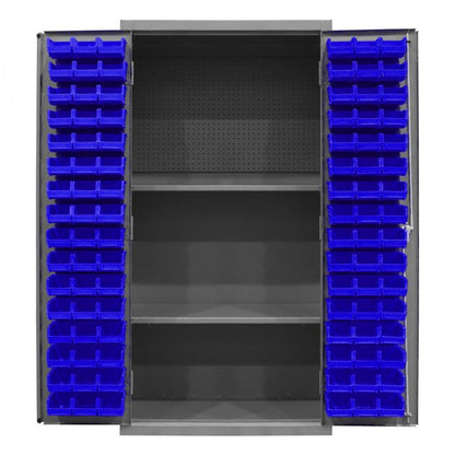DURHAM MFG 3501-DLP-PB-96-2S-5295 Pegboard Cabinet, 2 Shelves, 96 Bins