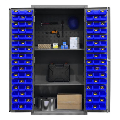 DURHAM MFG 3501-DLP-PB-96-2S-5295 Pegboard Cabinet, 2 Shelves, 96 Bins