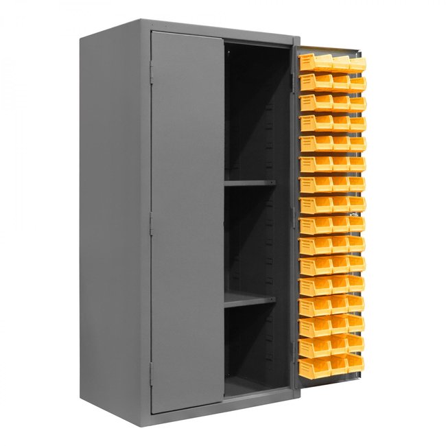 DURHAM MFG 3501-DLP-PB-96-2S-95 Pegboard Cabinet, 2 Shelves, 96 Bins