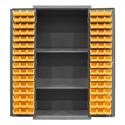 DURHAM MFG 3501-DLP-PB-96-2S-95 Pegboard Cabinet, 2 Shelves, 96 Bins