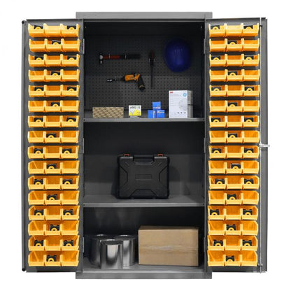DURHAM MFG 3501-DLP-PB-96-2S-95 Pegboard Cabinet, 2 Shelves, 96 Bins