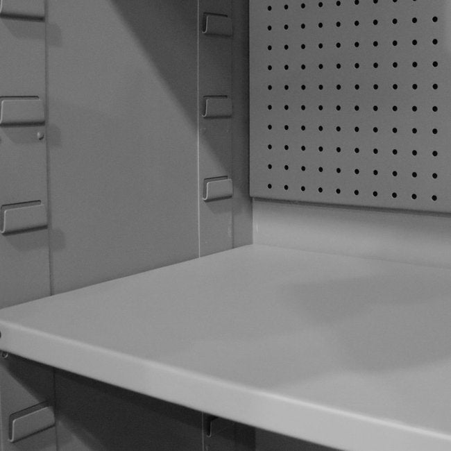 DURHAM MFG 3501-DLP-PB-96-2S-95 Pegboard Cabinet, 2 Shelves, 96 Bins