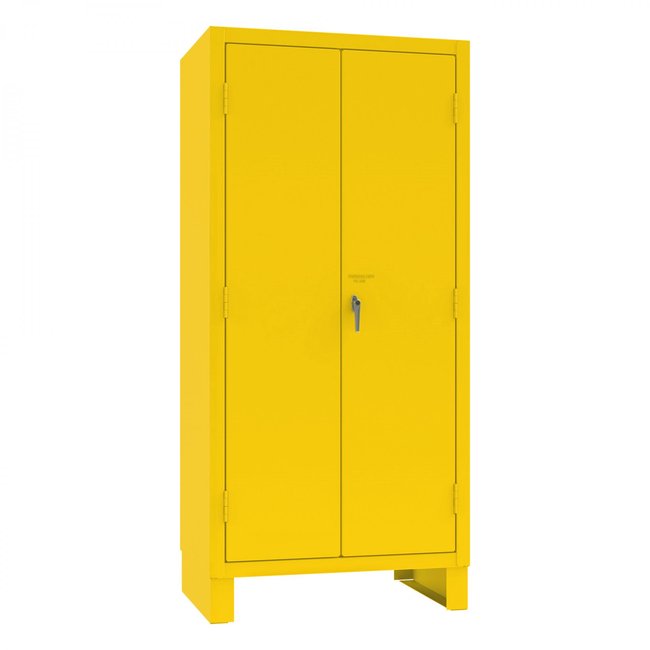DURHAM MFG 3501-HDL-50 Spill Control Cabinet, 5 Shelves, Yellow