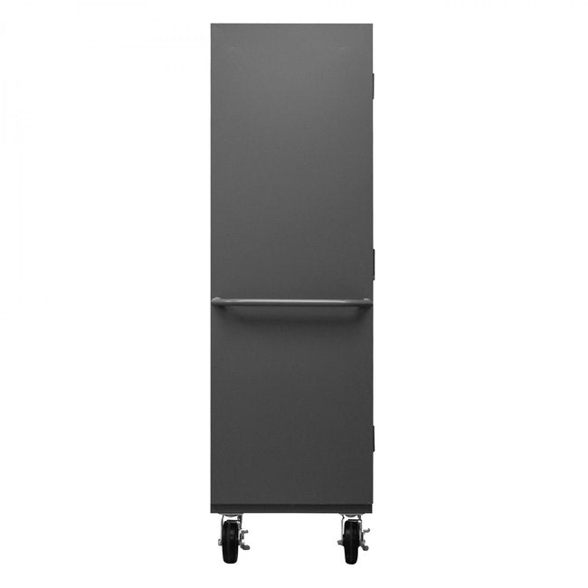 DURHAM MFG 3501M-BLP-12-2S-5295 Mobile Cabinet, 2 Shelves, 12 Blue Bins