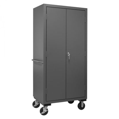 DURHAM MFG 3501M-BLP-30-1795 Mobile Cabinet, 30 Red Bins
