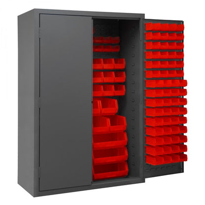 DURHAM MFG 3502-186-1795 Cabinet, 186 Red Bins