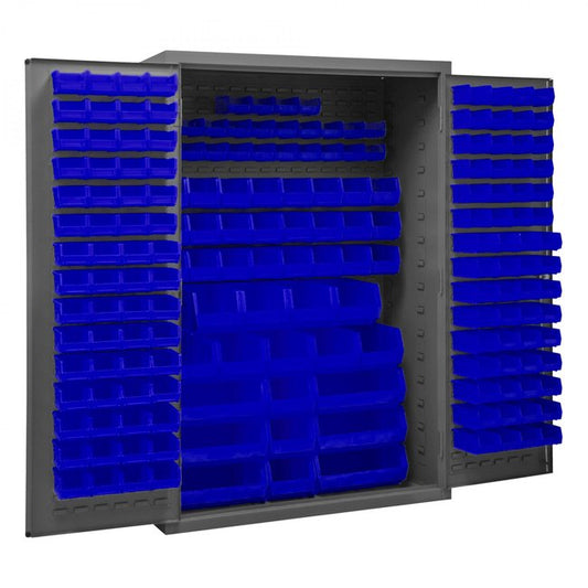 DURHAM MFG 3502-186-5295 Cabinet, 186 Blue Bins