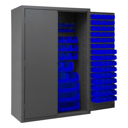 DURHAM MFG 3502-186-5295 Cabinet, 186 Blue Bins