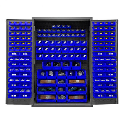 DURHAM MFG 3502-186-5295 Cabinet, 186 Blue Bins