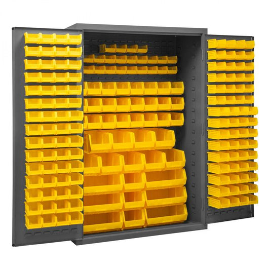 DURHAM MFG 3502-186-95 Cabinet, 186 Yellow Bins