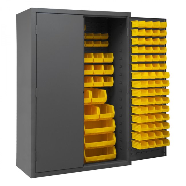 DURHAM MFG 3502-186-95 Cabinet, 186 Yellow Bins