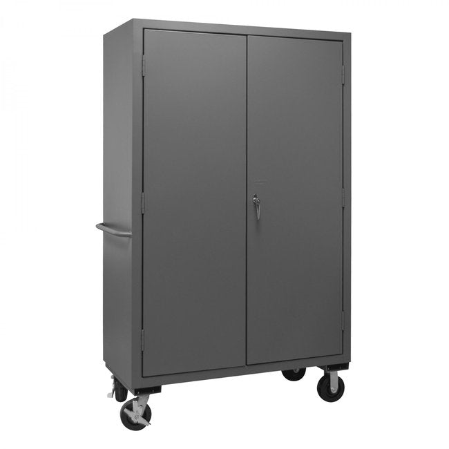 DURHAM MFG 3502M-BLP-42-1795 Mobile Cabinet, 42 Red Bins