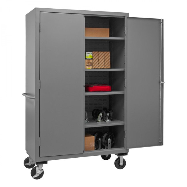 DURHAM MFG 3502M-BLP-4S-95 Mobile Cabinet, 4 Shelves