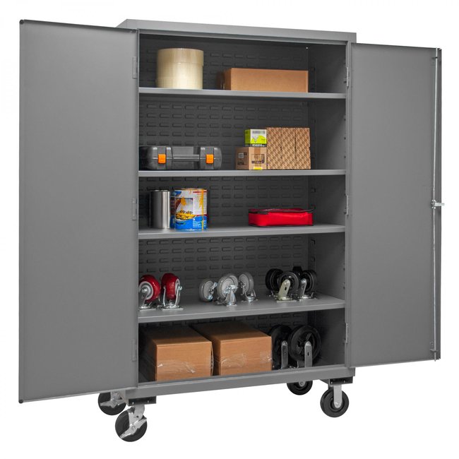 DURHAM MFG 3502M-BLP-4S-95 Mobile Cabinet, 4 Shelves