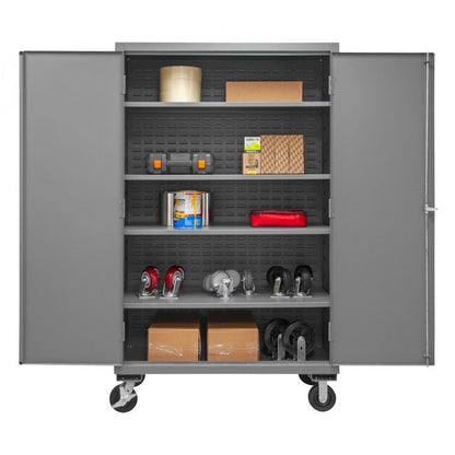 DURHAM MFG 3502M-BLP-4S-95 Mobile Cabinet, 4 Shelves