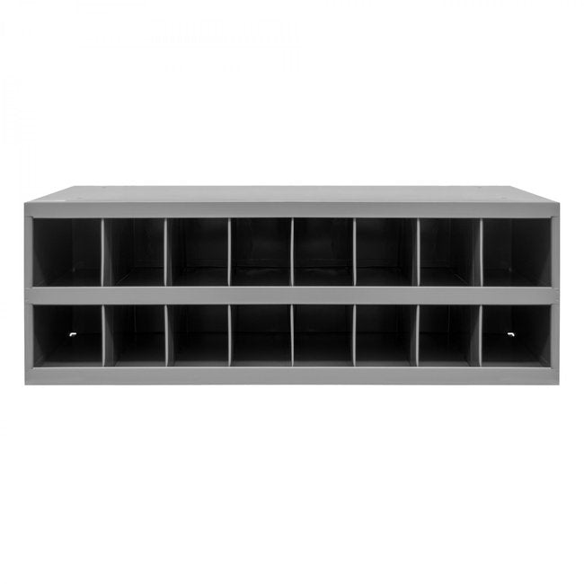 DURHAM MFG 353-95 12 in. Deep, 16 Opening Bin, Gray