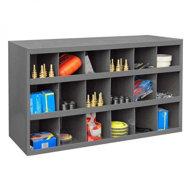 DURHAM MFG 354-95 12 in. Deep, 18 Opening Bin, Gray