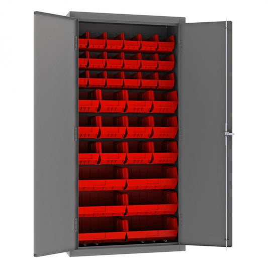 DURHAM MFG 3602-BLP-36-1795 Cabinet, 36 Red Bins