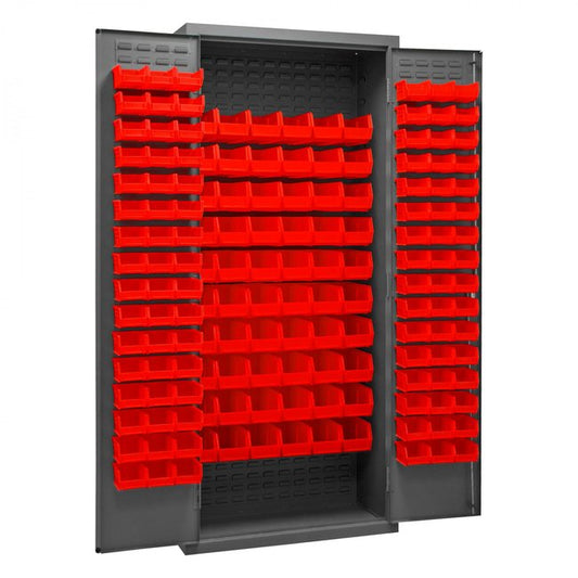 DURHAM MFG 3603-156B-1795 Cabinet, 156 Red Bins