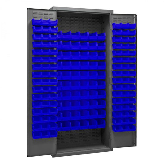 DURHAM MFG 3603-156B-5295 Cabinet, 156 Blue Bins