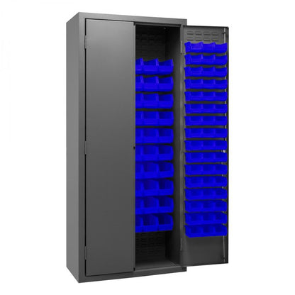DURHAM MFG 3603-156B-5295 Cabinet, 156 Blue Bins