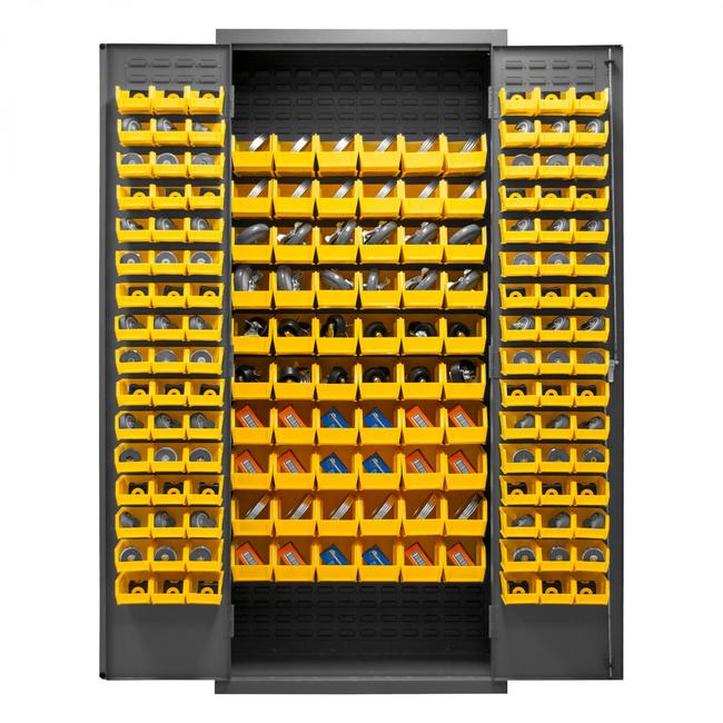 DURHAM MFG 3603-156B-95 Cabinet, 156 Yellow Bins