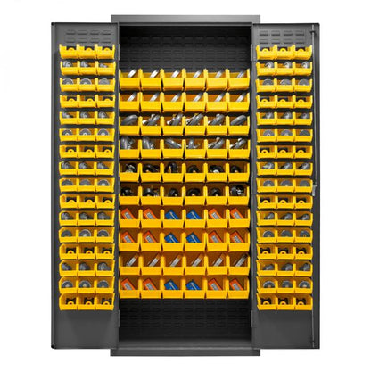DURHAM MFG 3603-156B-95 Cabinet, 156 Yellow Bins
