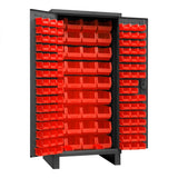 DURHAM MFG 3702-132-1795 Cabinet, 132 Red Bins