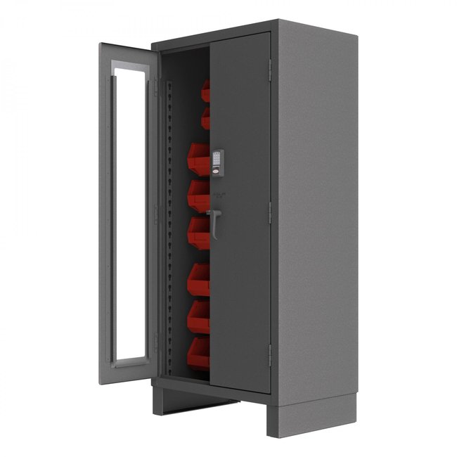 DURHAM MFG 3702CXC-30B-1795 Access Control Cabinet, 30 Red Bins