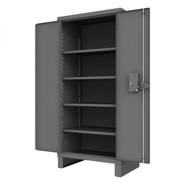 DURHAM MFG 3702PL-4S-95 Access Control Cabinet, 4 Shelves, Gray