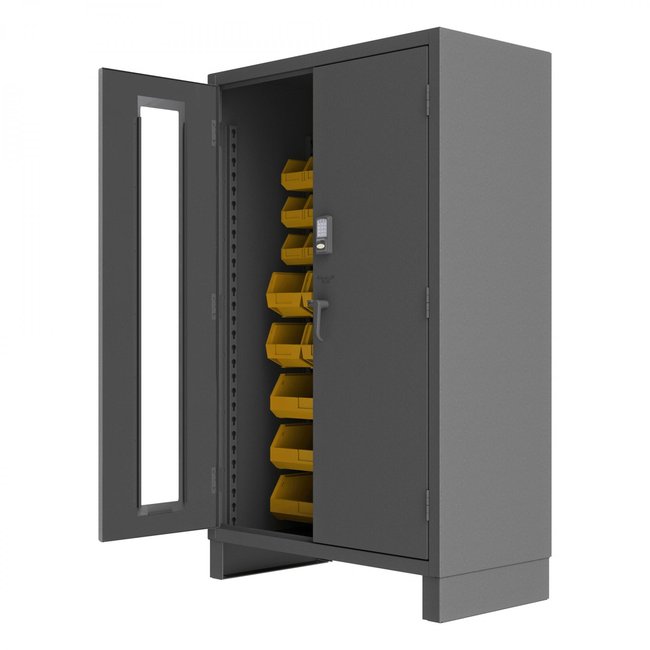 DURHAM MFG 3703CXC-42B-95 Access Control Cabinet, 42 Yellow Bins