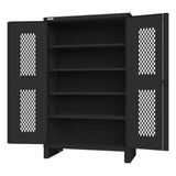 DURHAM MFG 3703V-4S-08T Cabinet, 4 Shelves, Black