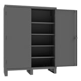 DURHAM MFG 3704-4S-95 Ventilated Cabinet, 4 Shelves, Black