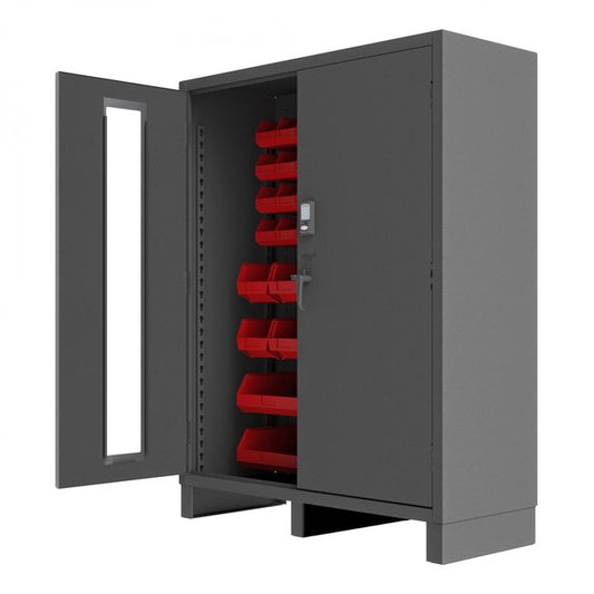 DURHAM MFG 3704CXC-54B-1795 Access Control Cabinet, 54 Red Bins