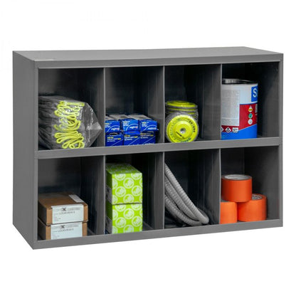DURHAM MFG 393-95 9 in. Deep, 8 Opening Bin, Gray