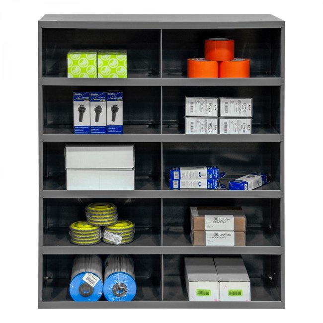 DURHAM MFG 397-95 12 in. Deep, 10 Opening Bin, Gray