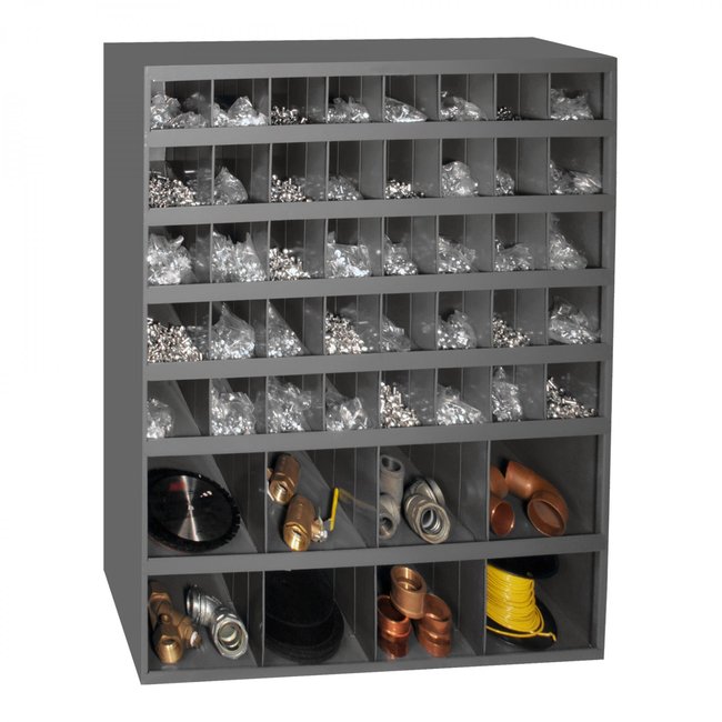 DURHAM MFG 399-95 12 in. Deep, 48 Opening Bin, Gray