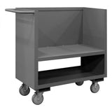 DURHAM MFG 3SLT-2436-1.2K-95 3 Sided Solid Truck, 2 Shelves