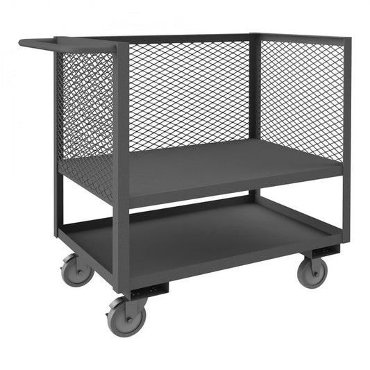 DURHAM MFG 3SLT-EX3036-1.2K-95 3 Sided Mesh Truck, 2 Shelves