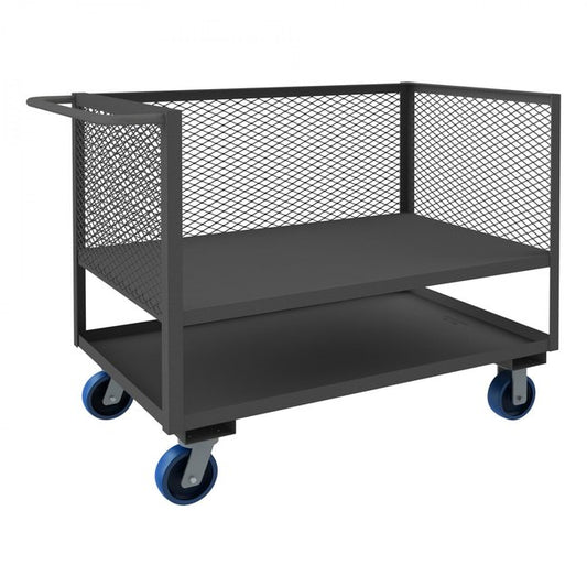 DURHAM MFG 3SLT-EX3048-2K-6PU-95 3 Sided Mesh Truck, 2 Shelves