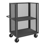 DURHAM MFG 3ST-EX2436-1AS-95 3 Sided Mesh Truck, 1 Adjustable Shelf