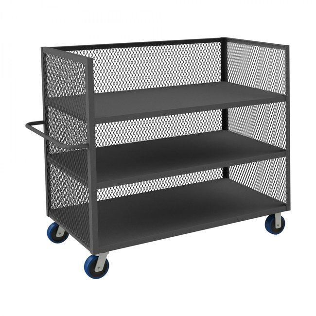DURHAM MFG 3ST-EX2448-3-6PU-95 3 Sided Mesh Truck, 3 Shelves