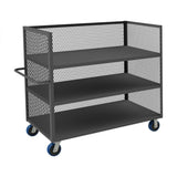 DURHAM MFG 3ST-EX2448-3-6PU-95 3 Sided Mesh Truck, 3 Shelves