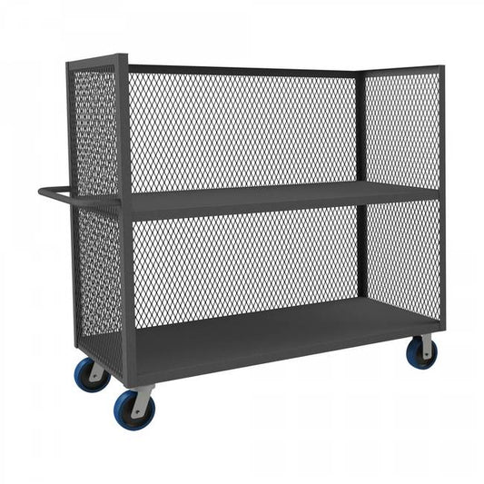 DURHAM MFG 3ST-EX2460-2-6PU-95 3 Sided Mesh Truck, 2 Shelves