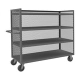 DURHAM MFG 3ST-EX2460-4-95 3 Sided Mesh Truck, 4 Shelves
