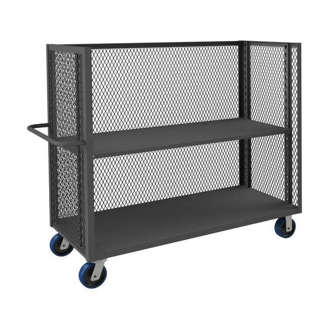 DURHAM MFG 3ST-EX3048-1AS-6PU-95 3 Sided Mesh Truck, 1 Adjustable Shelf