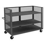 DURHAM MFG 3ST-EX3672-2AS-95 3 Sided Mesh Truck, 2 Adjustable Shelves