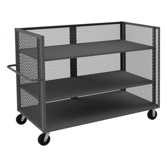 DURHAM MFG 3ST-EX3672-2AS-95 3 Sided Mesh Truck, 2 Adjustable Shelves