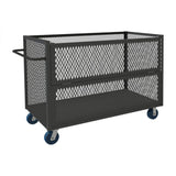 DURHAM MFG 3STDG-EX3060-6PU-95 3 Sided Mesh Truck, 1 Shelf, Drop Gate
